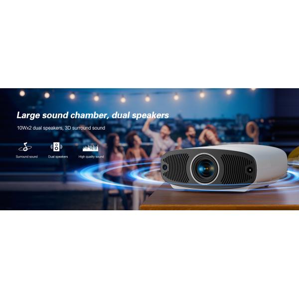 Flyin Q7 1080p High-definition Home Entertainment Theater Projector LCD Dual speakers Bluetooth 100 inch screen Dual band WIFI