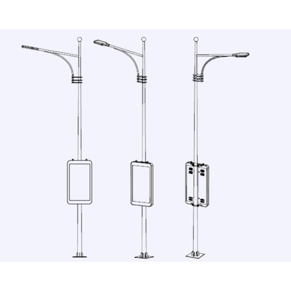 Wifi 3G 4G Supported Pole Led Display , Led Outdoor Advertising Screens