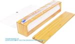 Plastic Wrap Dispenser, Bamboo Wood Cling Food Wrap Dispenser, With Slide Cutter