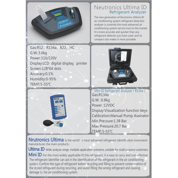12V Graphic Display Refrigerant Gas Analyzer Tester With Internal Thermal Printer