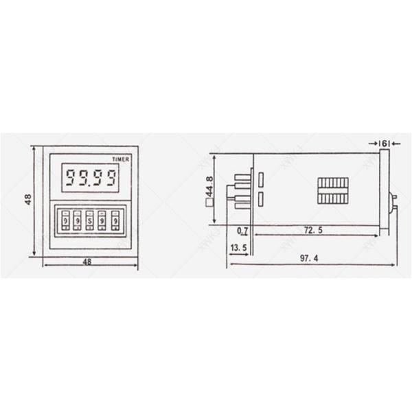 DH48S-S 0.1s to 99h 220VAC 24VDC Digital time delay repeat cycle timer relay with base