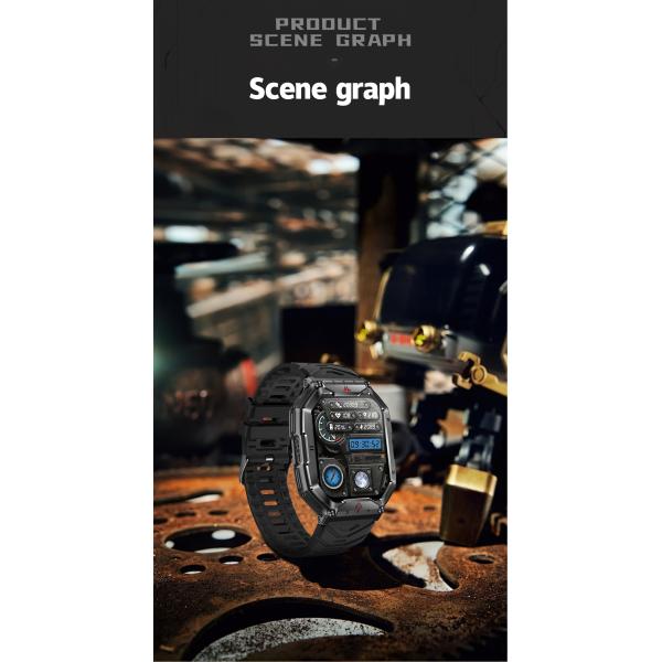 Customizable UI Square Shape Smart Watch Liquid Silicone Strap Sports Smart Watch