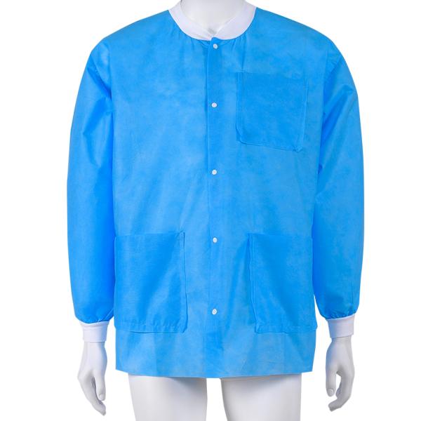 disposable nonwoven pp CPE isolation gown patient gown visitor gown lab jacket