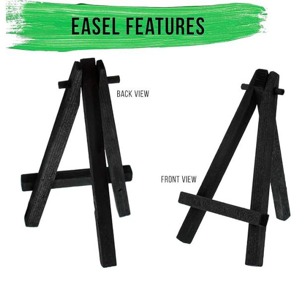 5 Inch Black A Frame Wooden Tripod Art Easel For Small Canvases Cards Photos Notices
