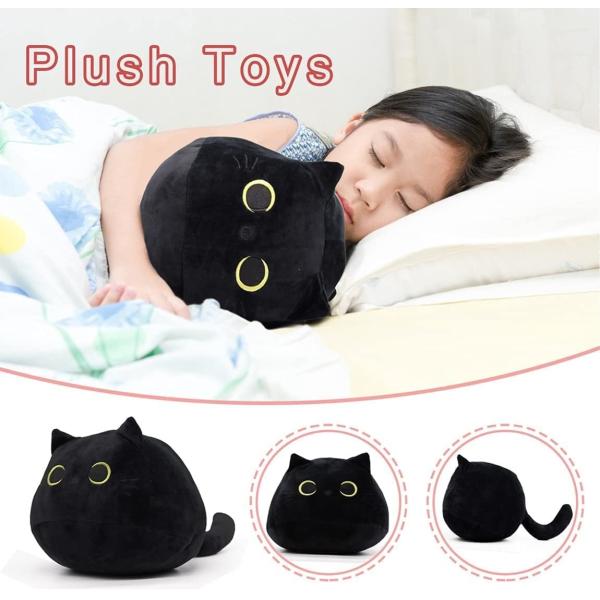 Black Cat Plush Toy: Soft, Stuffed Animal Pillow, Baby Sofa Decoration, Cat-shaped Design