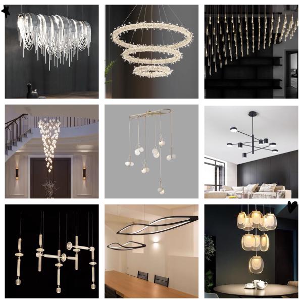 Good Quality Ceiling Handmade lampshade Hanging Lighting Modern Kitchen LED Pendant Chandelier