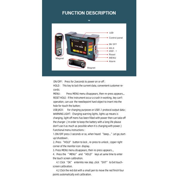 DMI810 Single Axis High Accuracy Digital Inclinometer LCD Magnetic