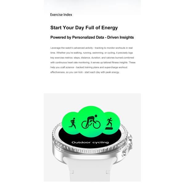 Classic Smart Watch 8 46mm 1.43inch AMOLED Screen Wireless Charging Sports Smartwatch For Men Women IP68 Waterproof