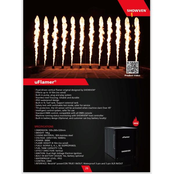 220V Stage Fogging Machine Vertical U Flamer CCC Certificate