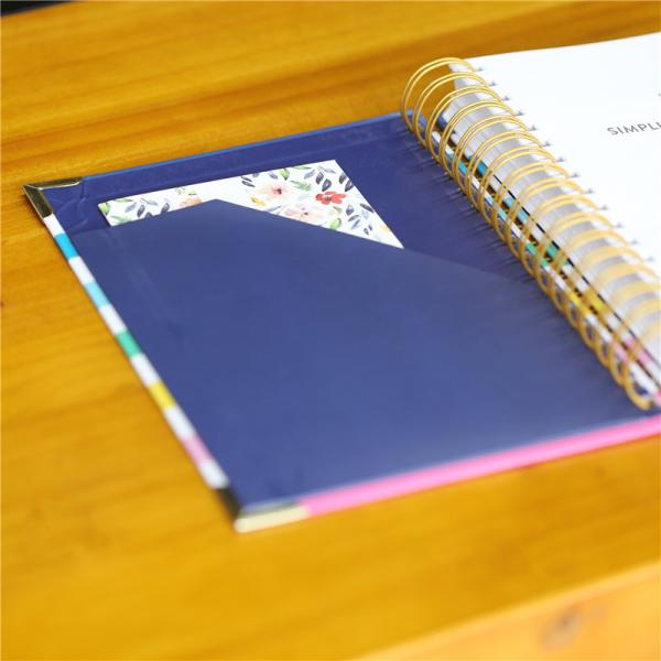 Spiral Bound Daily Weekly Planner Beautiful Paper Cover With Metal Corner Protected