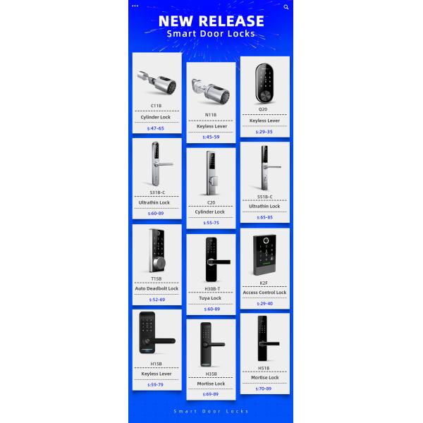 WiFi App Smart Fingerprint Door Handle Lock Identification Time 0.1S