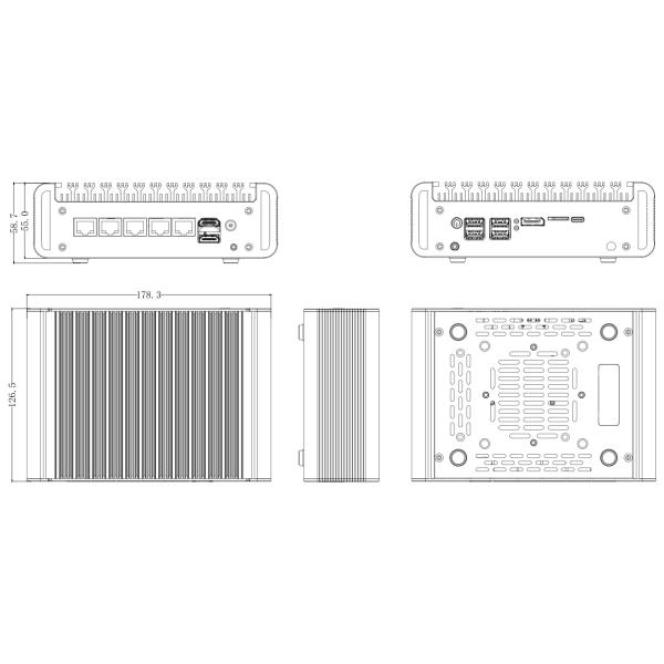 Zynshield Firewall VPN Intel N100 Opnsense Ros Linux 4*2.5g Rj45 Ethernet Ports
