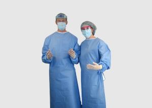 China Blue Color Medical Protective Apparel Gown With Ties On Neck / Waist wholesale