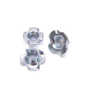 China 304 Stainless Steel Galvanized DIN1624 M4 M5 M6 M8 M10 Furniture Insert Blind Pronged Four Claw T Nut for Woodworking wholesale