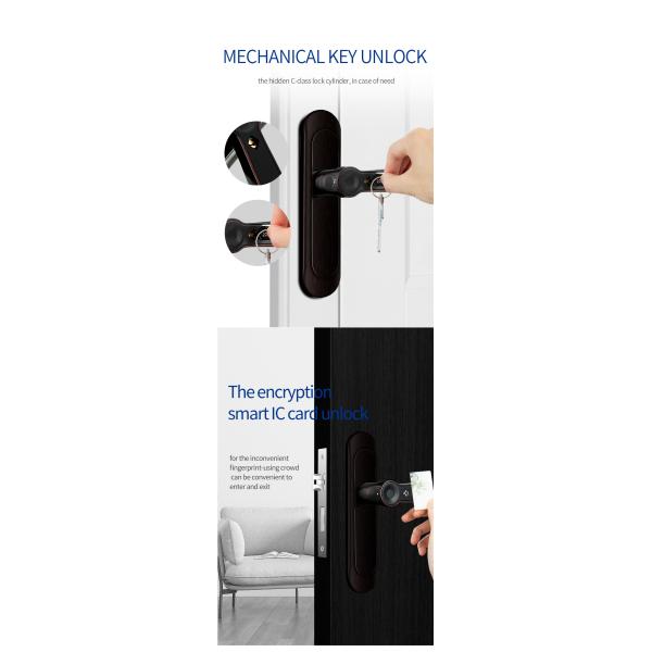No Drilling Hole Household Fingerprint Zinc Alloy Smart Door Locks