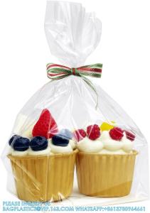 China Flat Bottom Cellophane Bags, 4x4x9 Inches Gusseted Cellophane Bags With Paper Insert,100 Pieces wholesale