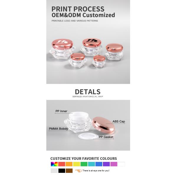 5g 10g 15g 20g 30g Rose Gold Cosmetic Packaging Containers Plastic Acrylic Cream Jar