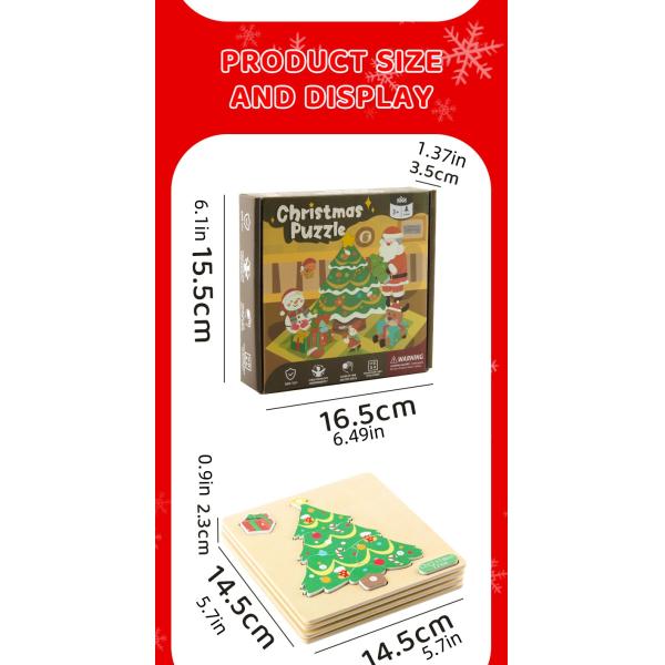 Children's Toys Wooden Christmas Theme Puzzle Set Early Childhood Education Puzzle Learning 3-6 Years Old Baby Games