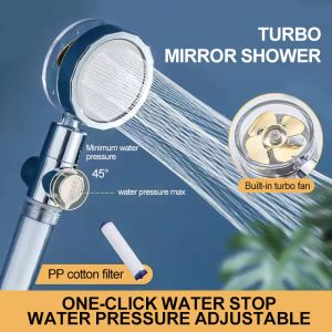 Turbo Pressurized Shower Water Filter With Rotating Detachable Shower Head