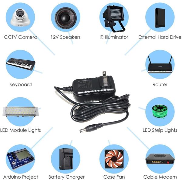 12V 1A Power Adapter for Yamaha PSR 3000 with VDE CE FCC Certification