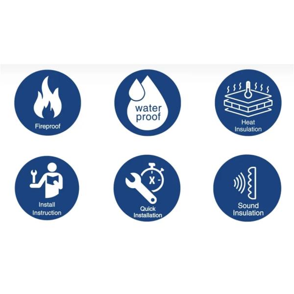 Fireproof Board Metal Sheet Sandwich Prefabricated Wall EPS PU Rock Wool