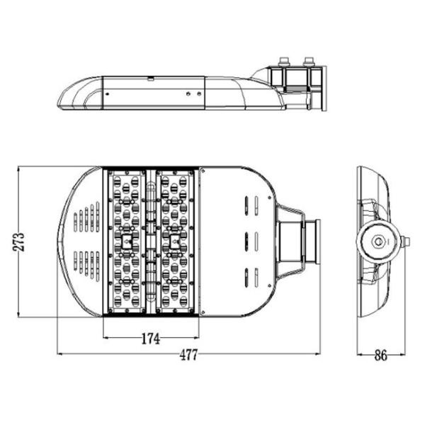 AC 90-305V Led Light Street Lamp Tempered Glass Lens U-SL1202-80W 5 Years Warranty