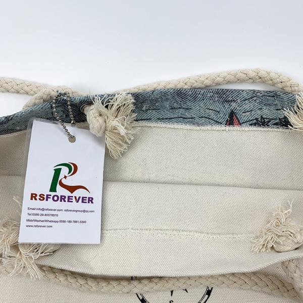 Rope Handle Canvas Shopping Bags with Customized Full Color Printing
