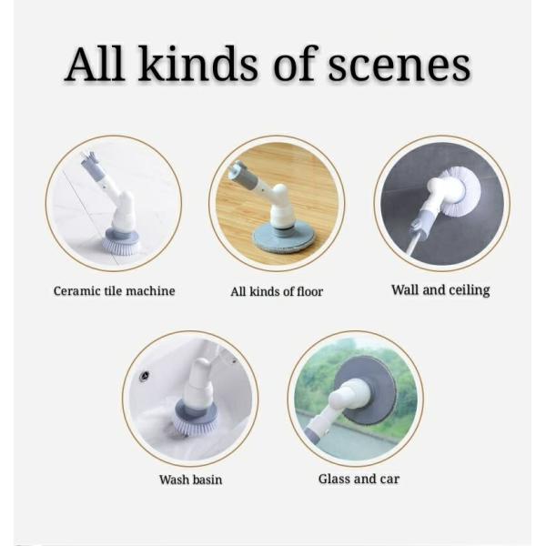 Handheld Electric Cleaning Brush , ABS Spin Kitchen Cleaning Brush For Pots Pans Sinks