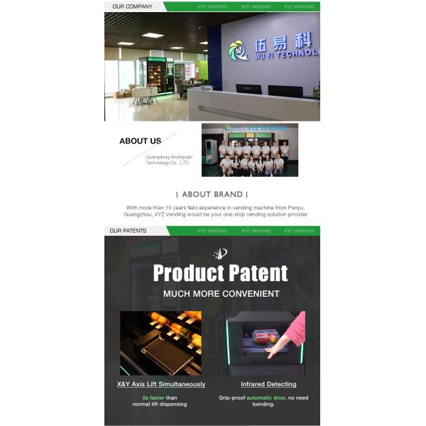 Hot Sale 24 Hour Convenient Store Touch Screen Fast Heated Hot Meal Vending Machine Hot Food