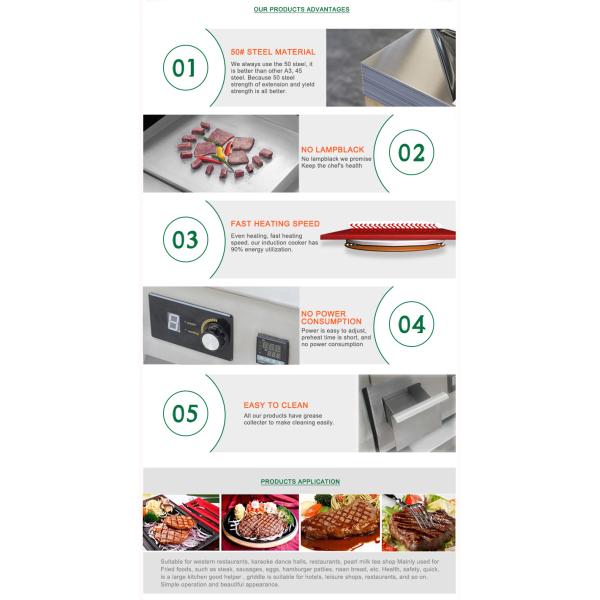 Induction electric griddle