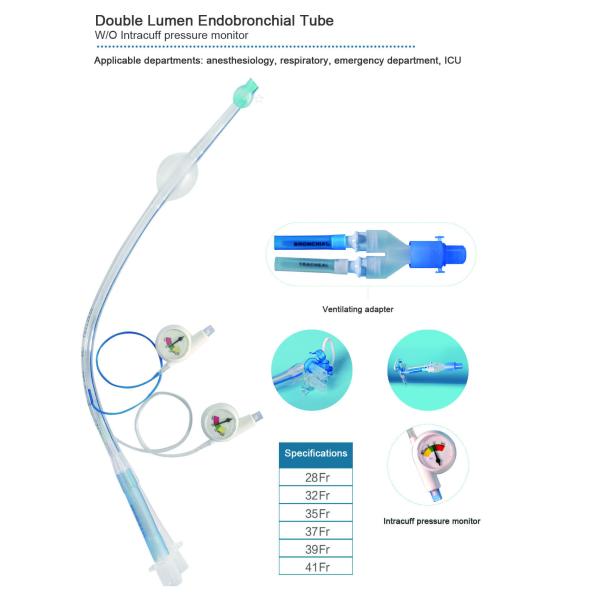 HD Camera Video Double Lumen Endobronchial Tube Medical PVC Double PU Cuff OEM ODM Aviliable
