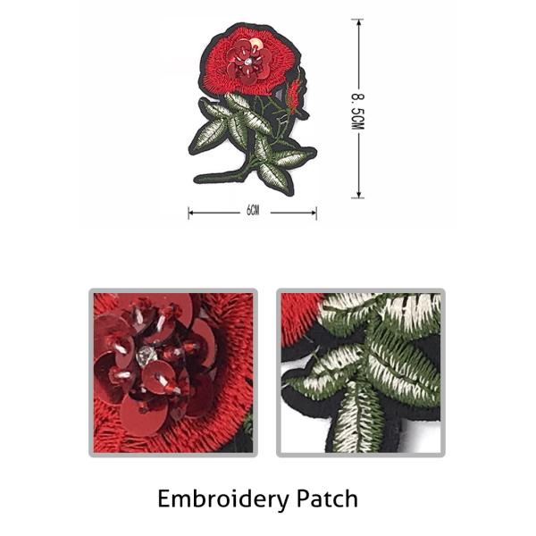 Flocking Embroidery Patch, Flower Patch For Garment Accessories#C10002