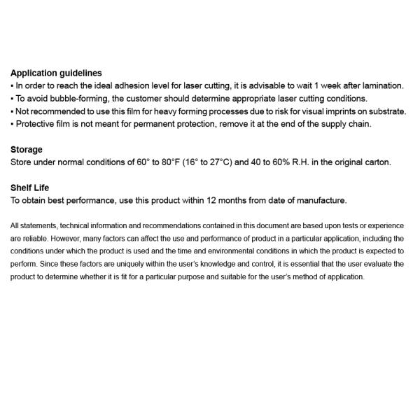 Rubber-Based Adhesive Black/White Polyethylene Protective Film For Laser Cutting Processes