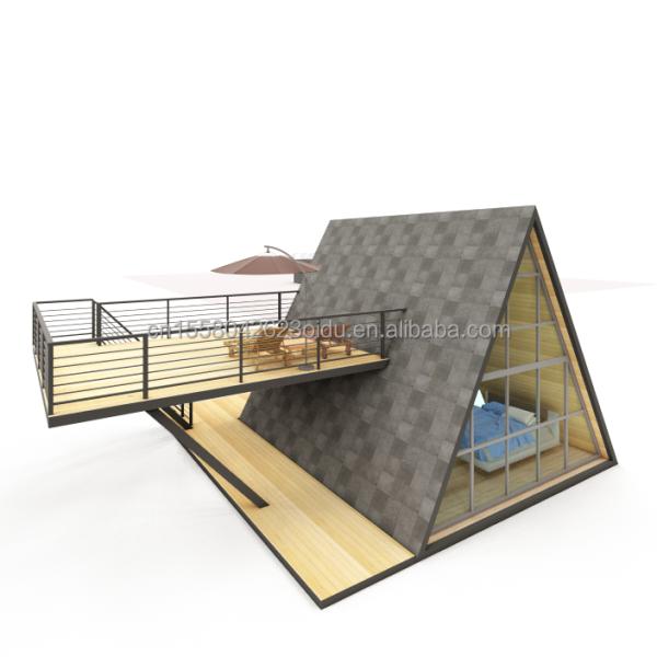 Galvanized Steel Square Tubes Deluxe Small Wooden House Triangle Modular Prefabricated House for Your Requirements
