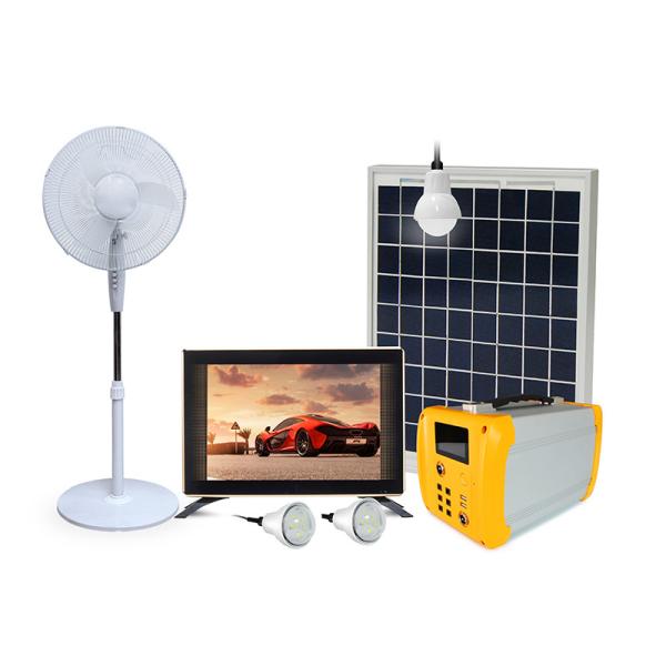 CE 50W Solar Energy Home Systems 12.8V Portable Solar Power Generator With TV Fan