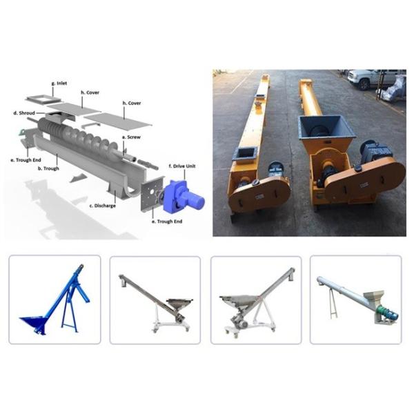 Inclined Spiral / Screw Conveyor Powder Screw Feeder Flexible Mini