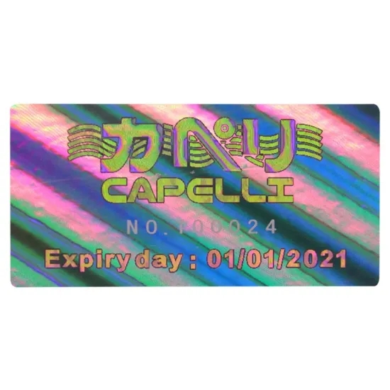 Colorful Laser PET Holographic Adhesive Sticker Label For Security And Personal Care