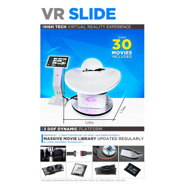 Slide Virtual Reality Game Machine 3 Dof Electric System With Helmets Coins Operated