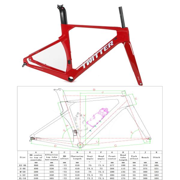 High Quality T800 Carbon Road Bike Frame 56 Cm Road Bike Frame On Sale