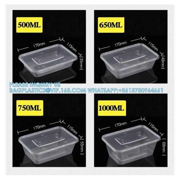 500 Ml Disposable Lunch Box Rectangular Bento Transparent Plastic Tableware Wholesale Packaging Box PP Takeaway