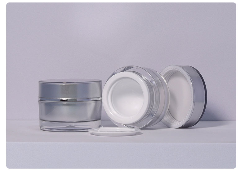Customer's Logo Luxury 10g Round PS Silver Empty Clear Plastic Packaging Cosmetic Cream Jar for Lip Balm