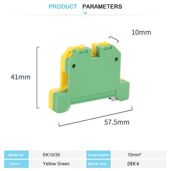 JEK 10/35 Screw Clamp Terminal Block , WPE Universal Removable Terminal Block 57A Current
