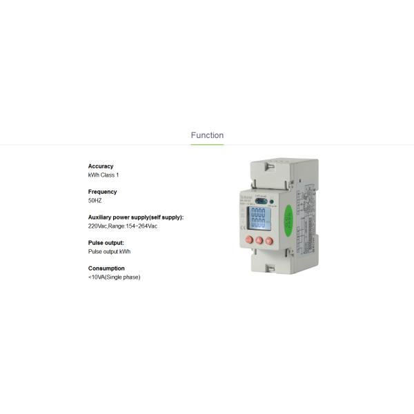 10-60A 220VAC 1 Phase Din Rail Energy Meter With Multi Tariff Energies ADL100-ET