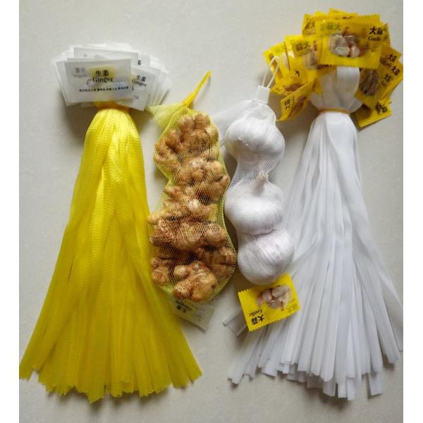 Net Length 35cm Plastic Mesh Produce Bags For Ginger Garlic
