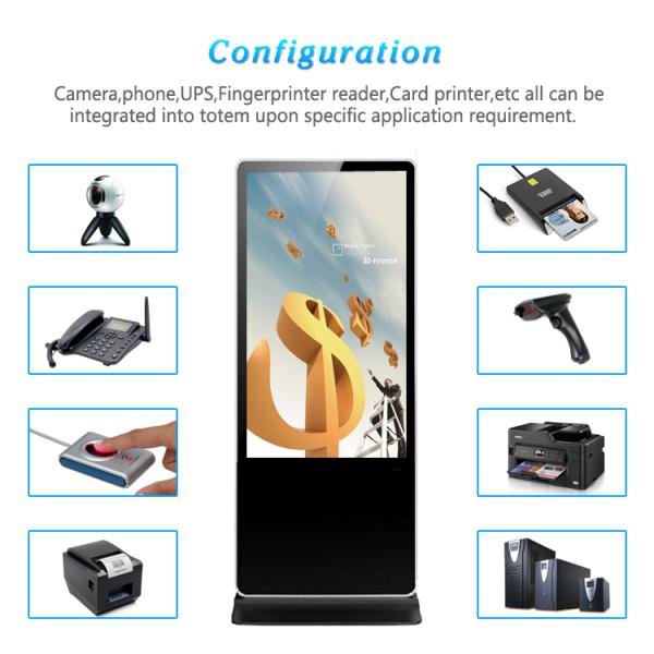 86 Inch IR Touch Advertising Digital Signage Free Lobby Standing