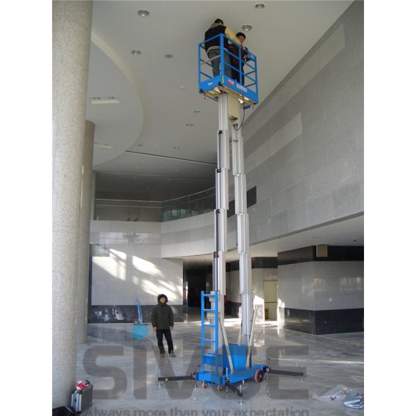 Dual Mast Hydraulic Lift Ladder Manual Push Around For Shopping Centers