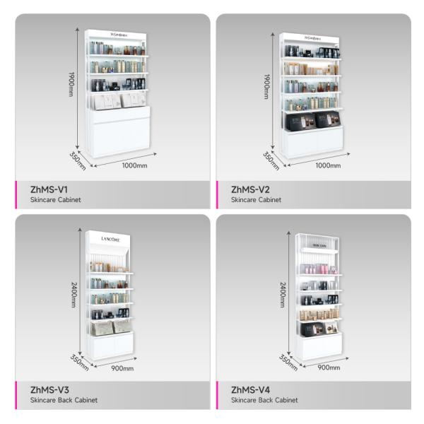 Multi-Function Facial Mask Stand White Multi-layer Display Rack for Makeup Store Interior Design