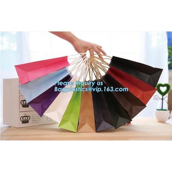 tea brown paper bag with logo print eco friendly With Ribbon Handles wine packaging offset bags,Decorative Paper Bags wi