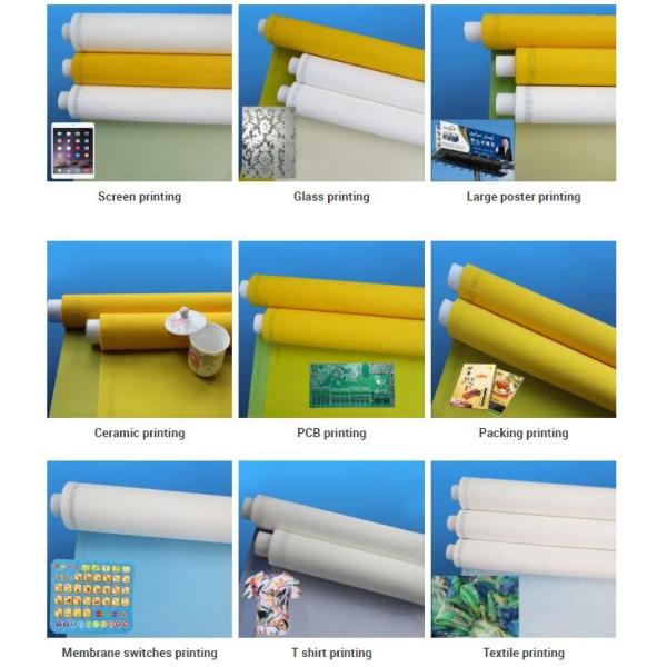 100% Polyester Silk Screen Printing Mesh 32T - 120T With High Air Permeability
