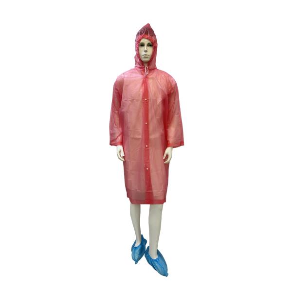 waterproof colorful Disposable Use EVA Raincoat With Elasticated Hood